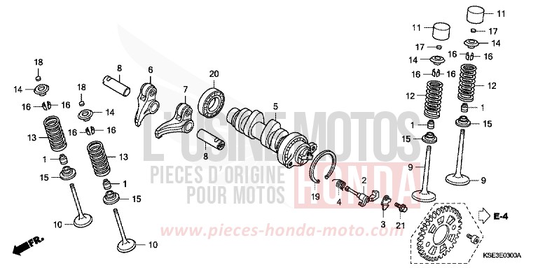 CAMSHAFT/VALVE for CRF150R "Big wheels" EXTREME RED (R292) from 2009